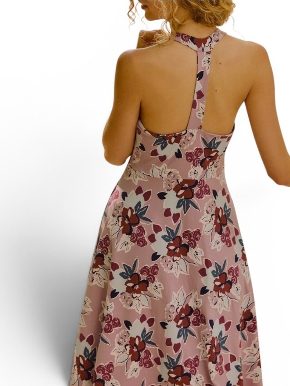 TITLE NINE Dream T Back Jersey Knit Floral Fit & Flare Dress - Small